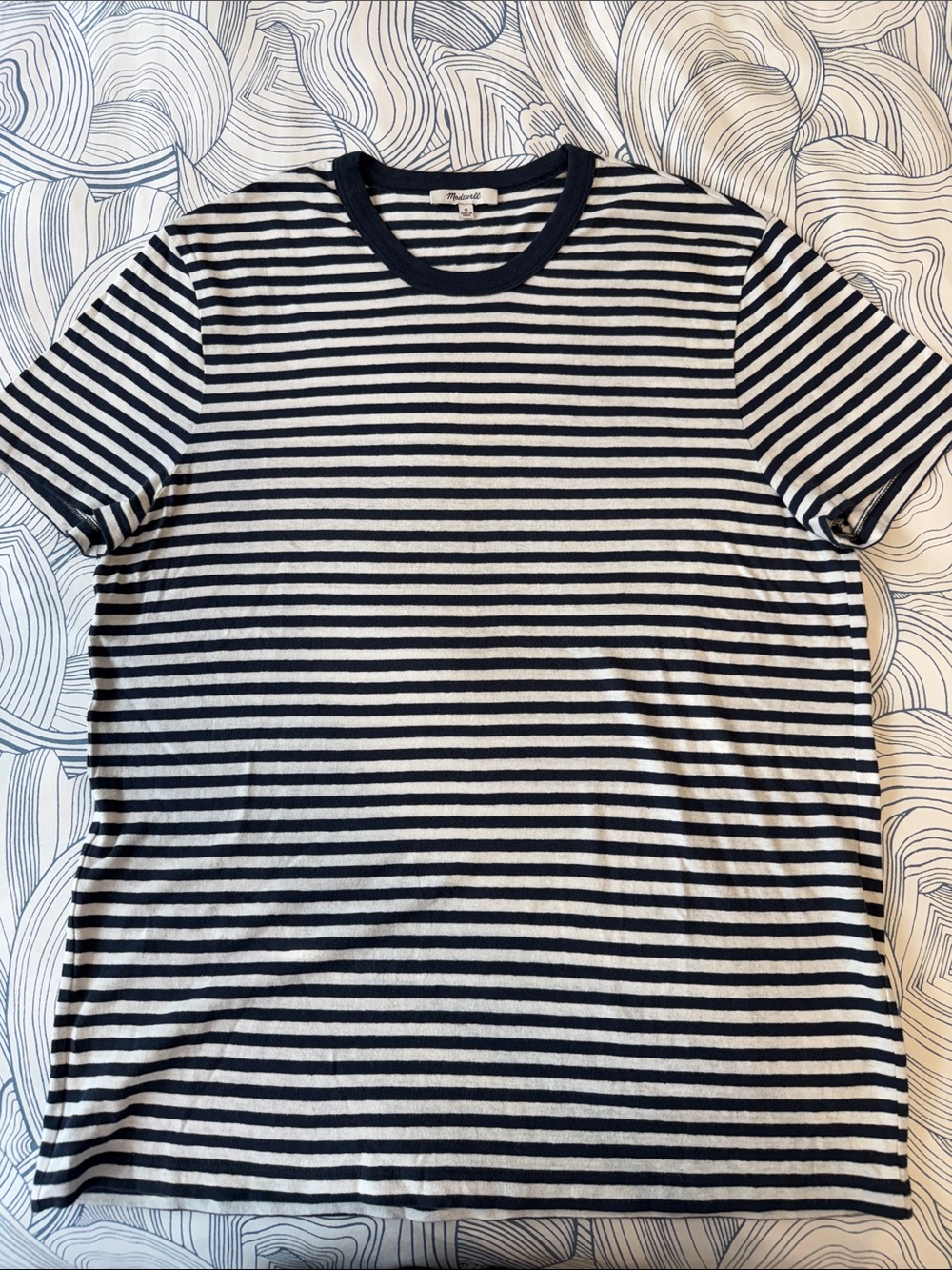 Madewell Navy & White Horizontal-Stripe Short Sleeve Tee